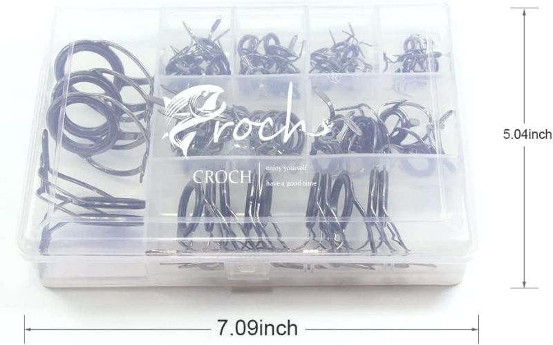 Photo 4 of Croch 75 Pcs 8 Sizes Fishing Rod Tip Repair Kit Stainless Steel New