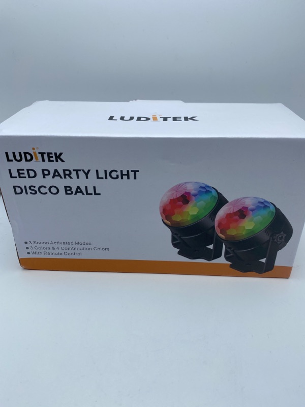 Photo 7 of [2-Pack] Sound Activated Party Lights with Remote Control Dj Lighting, RGB Disco Ball Light, Strobe Lamp 7 Modes Stage Par Light for Home Room Dance Parties Bar Karaoke Christmas Wedding Show Club New