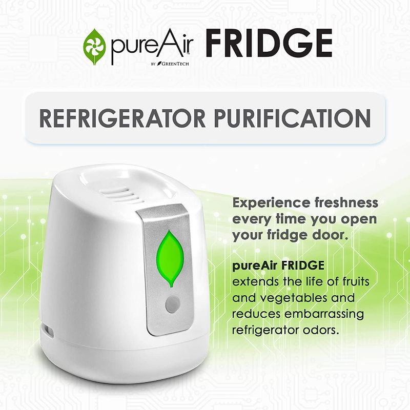 Photo 3 of GreenTech Environmental pureAir FRIDGE - Food Shelf Life Extender, Odor Eliminator and Purifier - 24 Days Purification - Air Filter for Mini, Small & Large Refrigerator - Compact and Easy to Use New