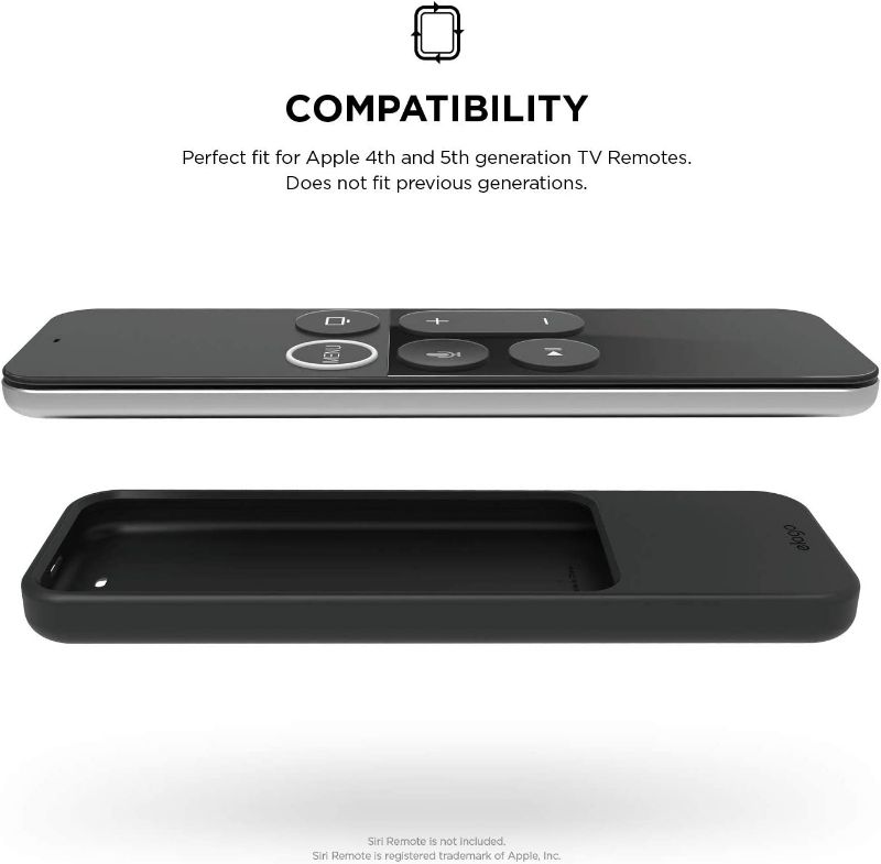 Photo 3 of elago R2 Slim Case Compatible with Apple TV Siri Remote 1st Generation (Black) - Slim Design, Scratch-Free Silicone, Shock Absorption, Full Access New