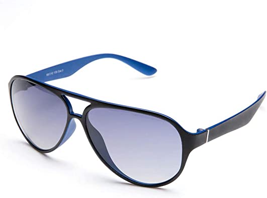 Photo 1 of AHT Classic Aviator Sunglasses For Women - Polarized UV Protection Mirrored Lens black blue, Retro Shades
