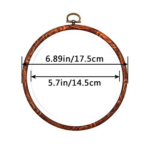Photo 1 of Erlvery DaMain 3 Pieces 6 inch Round Embroidery Hoops Bulk Imitated Wood Circle Cross Stitch Hoop Ring new