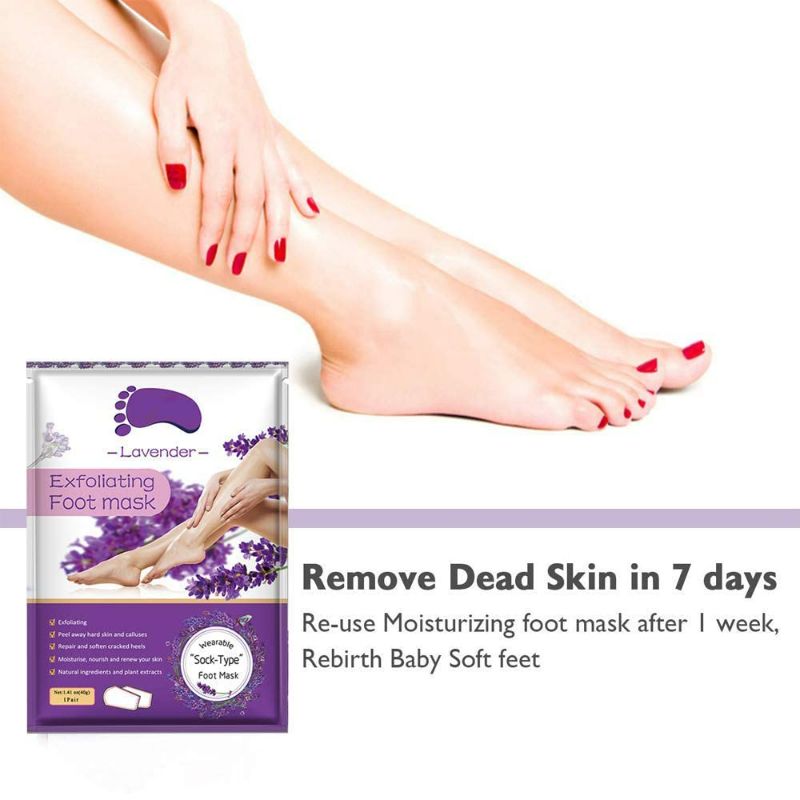 Photo 3 of Foot Peel Mask 5 Pack,Lavender Exfoliating Foot Masks, Soft Smooth Touch Natural Exfoliator for Dry Dead Skin, Callus, Repair Rough Heels,Gifts for Women Mom and Men