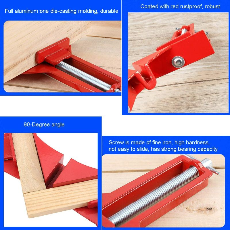 Photo 3 of 90 Degree Right Angle Clamp, Corner Clamps for Woodworking Set of 4, Adjustable Corner Square Clamp for Picture Frames Glass Holder Hand Tools
Brand: LTDOOIT new