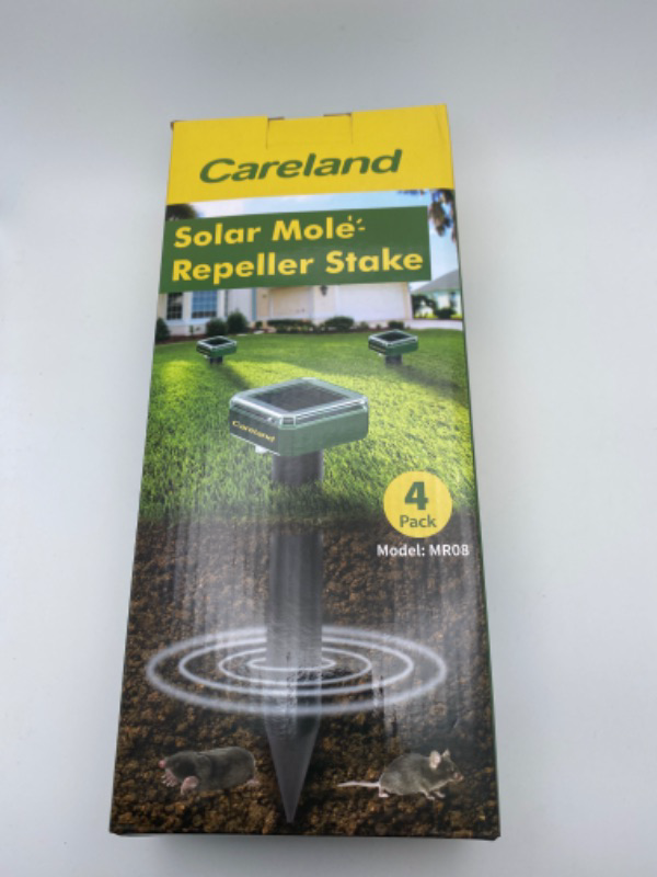 Photo 5 of Careland Solar Mole Groundhog Repellent Stakes Outdoor Ultrasonic Gopher Repeller Vole Deterrent Waterproof Sonic Repellent Spikes Drive Away Burrowing Animals from Lawns and Yard (4) new