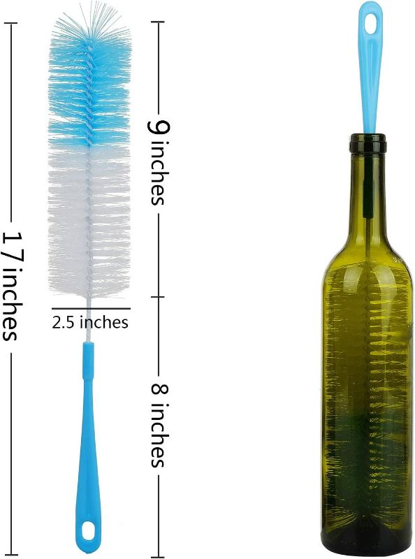 Photo 2 of ALINK 17in Extra Long Bottle Cleaning Brush Cleaner for Washing Narrow Neck Beer/Wine/Thermos/Well, Brewing Bottles, Hummingbird Feeder New