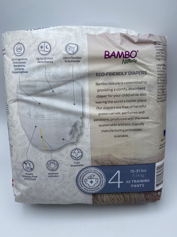 Photo 6 of Bambo Nature Premium Eco-Friendly Training Pants Size 4, 22 Count New