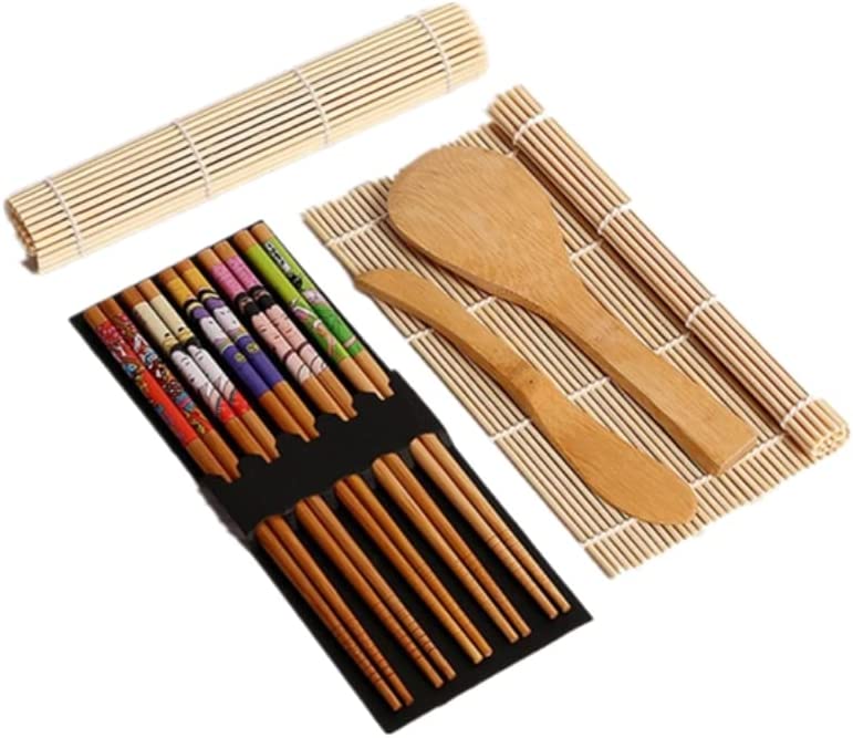 Photo 1 of 9PCS/set Sushi Making Kit,Bamboo Sushi Mat,DIY Bamboo Sushi Maker Set Sushi Curtain Rice Sushi Making Kits Roll Cooking Tools,Sushi Making Kit New