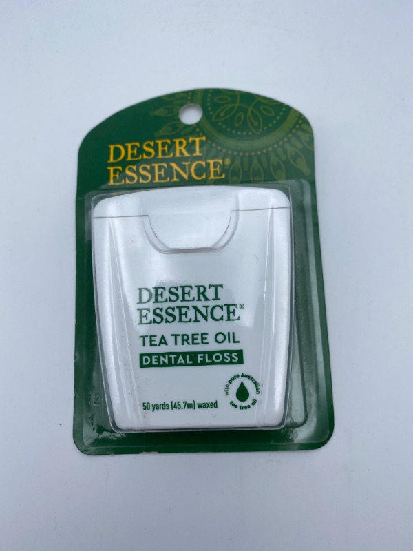 Photo 7 of Desert Essence Tea Tree Oil Dental Floss - 50 yards - Naturally Waxed w/Beeswax - Thick Flossing No Shred Tape - On the Go - Removes Food Debris Buildup - Cruelty-free Antiseptic