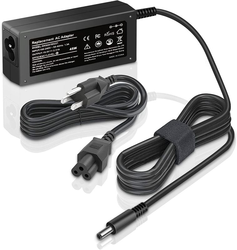Photo 1 of 45W AC Adapter Laptop Charger Replacement for Dell Inspiron 15 3000 5000 7000 14-5000 13-7000, Inspiron 15-3552 3555 3558 5559 5565 Charger, Dell P58F P51F P25T P24T Laptop Power Cord New