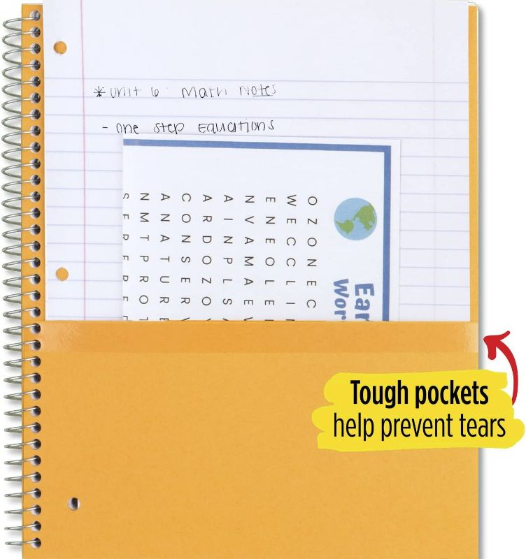 Photo 2 of Five Star Spiral Notebook, 5 Subject, Wide Ruled Paper, 200 Sheets, 10-1/2" x 8", Green (73441)