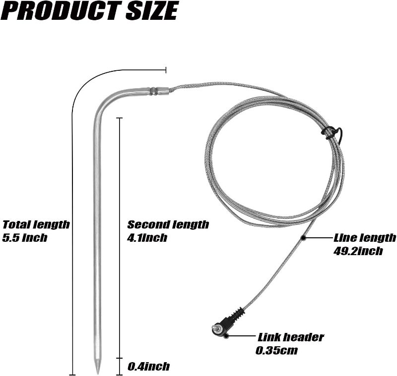 Photo 2 of Cookingstar High-Temperature Meat BBQ Probe, Replacement Kit for Pit Boss Pellet Grills (1-Pack Probe) New