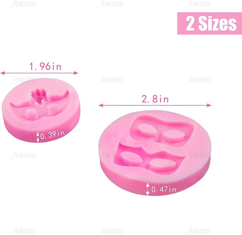 Photo 3 of AUEAR, Set of 2 Mini Masquerade Mask Silicone Candy Fondant Molds for Chocolate Cake Decorating Cupcake Topper Polymer Clay Resin Mold New