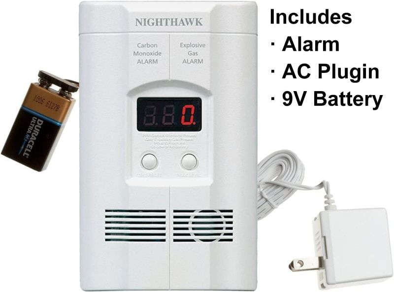 Photo 3 of Kidde Nighthawk Carbon Monoxide Detector & Propane, Natural, & Explosive Gas Detector, AC-Plug-In with Battery Backup, Digital Display , White New