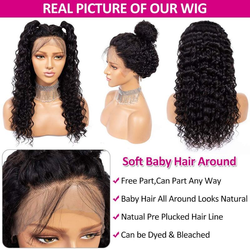 Photo 4 of Beauhair Lace Front Wigs Human Hair Pre Plucked Brazilian Deep Wave 13x4 Lace Frontal Wig with Baby Hair 9A Natural Hair Wigs for Black Women(20, Deep Wigs) New