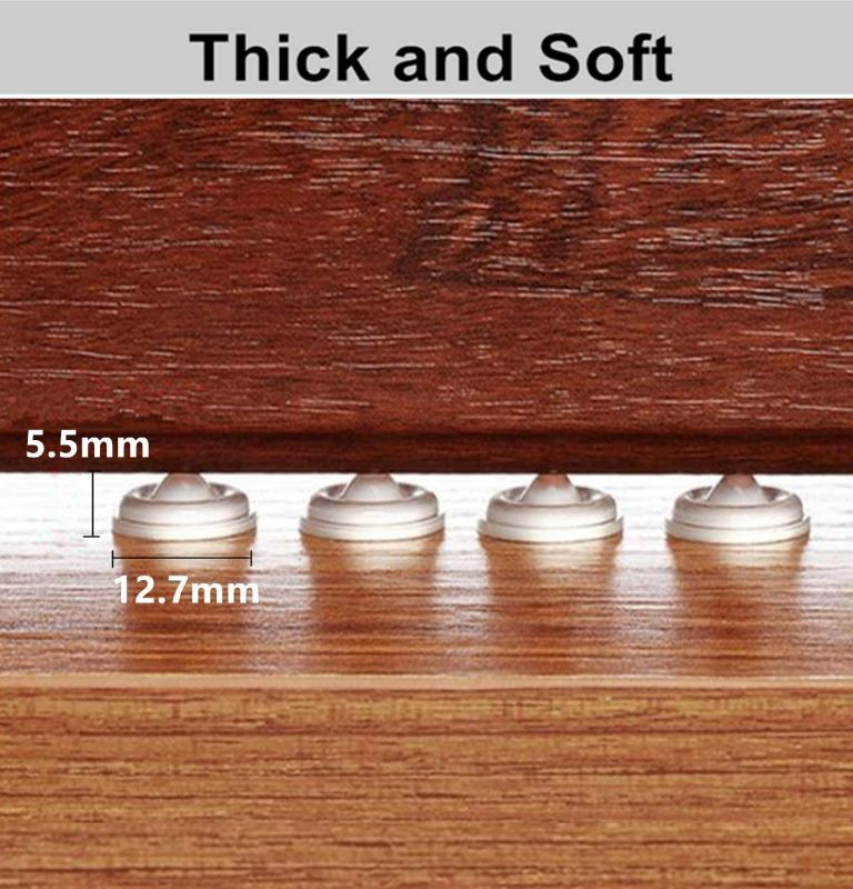 Photo 4 of Cabinet Door Bumpers Pads Clear 1/2" 50PCS Soft Close Drawer Bumpers Pads Adhesive Rubber Bumpers for Cabinet Doors Picture Frames Sound Dampening New