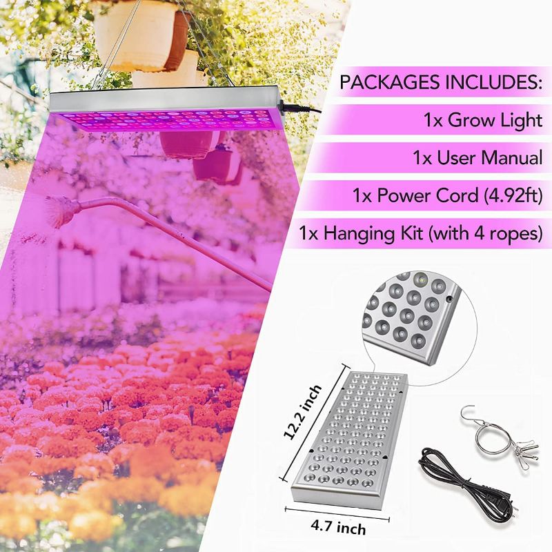 Photo 5 of Juhefa LED Grow Lights, Full Spectrum Grow Lamp with IR & UV LED Plant Lights for Indoor Plants,Micro Greens,Clones,Succulents,Seedlings,Panel Size 12x4.7 inch New