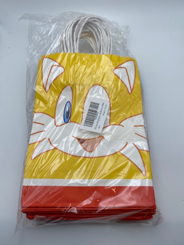 Photo 3 of 20 PCS Sonic Party Paper Tote Bags for Sonic Birthday Inspired Party Supplies Favor Goody Candy Bags Treat Hanging Bags for Kids Adults Birthday Party Decora- 5 Pattern New