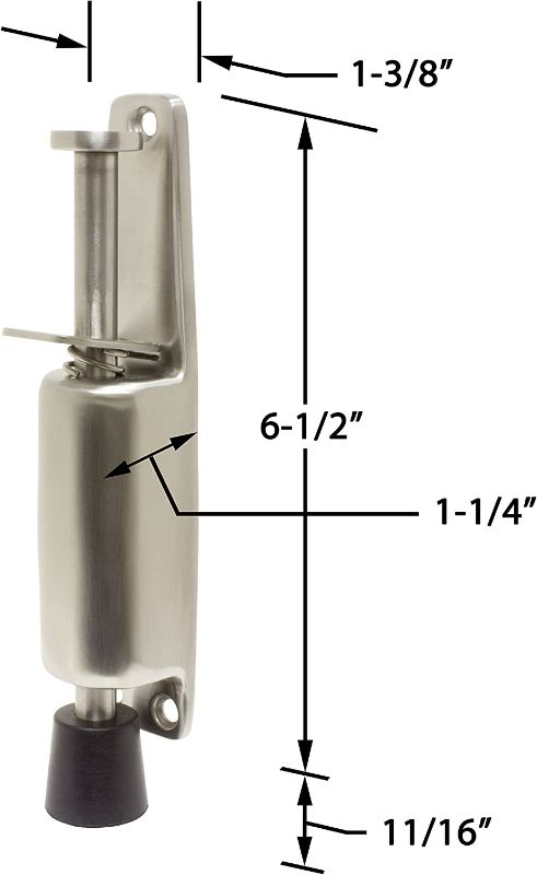 Photo 2 of FPL Door Locks DH65-32D Heavy Duty Spring Loaded Step-On Door Stop - Stainless Steel New