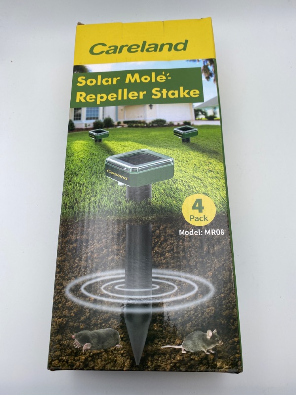 Photo 5 of Careland Solar Mole Groundhog Repellent Stakes Outdoor Ultrasonic Gopher Repeller Vole Deterrent Waterproof Sonic Repellent Spikes Drive Away Burrowing Animals from Lawns and Yard (4) New