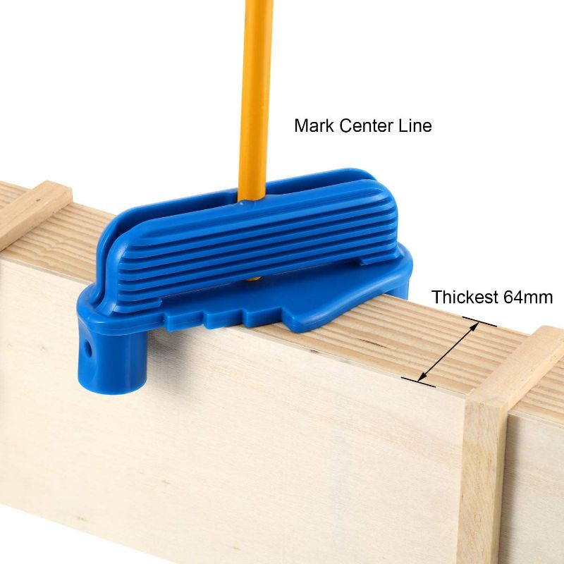 Photo 1 of Center Scriber Line Scriber Woodworking Marking Offset Marking Tool Marking Center Finder Tool Wood Scribe Marking Gauge Fits Standard Wooden Pencils (2, Blue) New