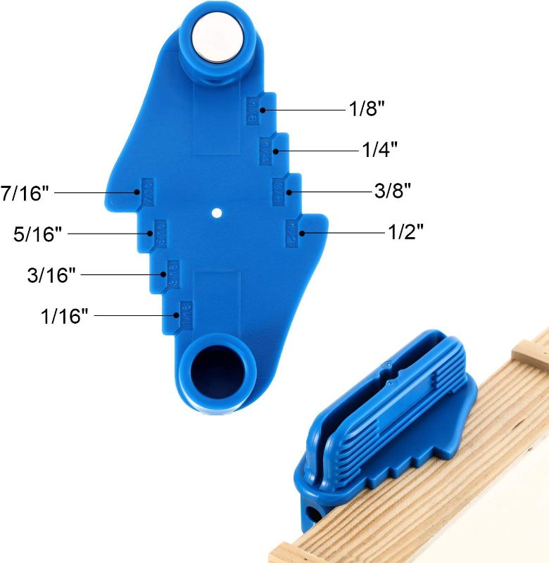 Photo 3 of Center Scriber Line Scriber Woodworking Marking Offset Marking Tool Marking Center Finder Tool Wood Scribe Marking Gauge Fits Standard Wooden Pencils (2, Blue) New