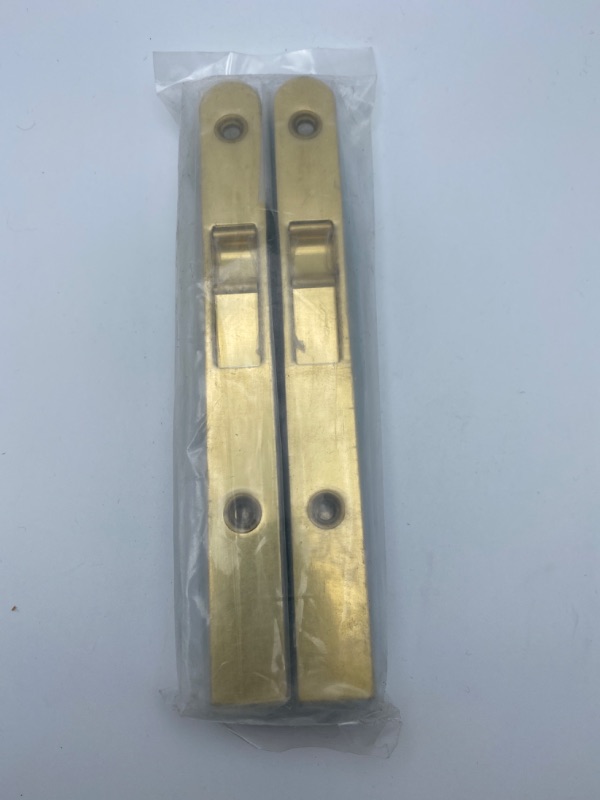 Photo 3 of QCAA Flush Bolt, 7", Brass Plated, Solid Brass Face Plate, 2 Pack New