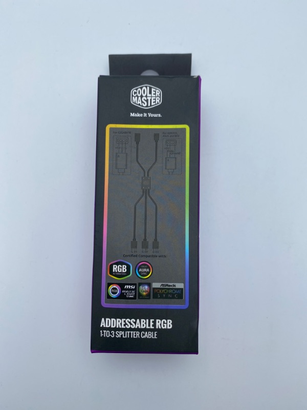 Photo 4 of Cooler Master Addressable RGB 1-to-3 Splitter Cable, 1 to 3 3PIN 5V RGB Fan Adapter Cable Compatible ARGB Extension for MSI ASUS(ARGB 1-to-3 Splitter) New
