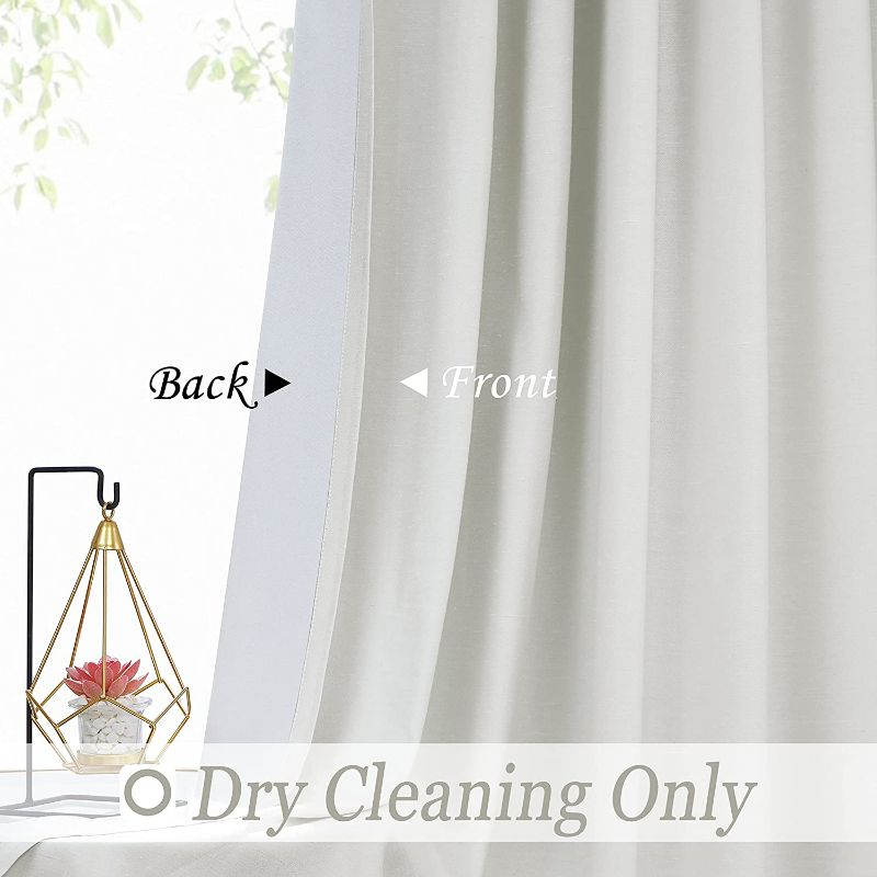 Photo 2 of WEST LAKE White Blackout Curtain Backtab Rod Pocket Thermal Insulated Noise Reducing Solid 100% Blackout Window Treatment Panel with Back Liners for Bedroom, Living Room,42" Wx95 L,1 Panel White New