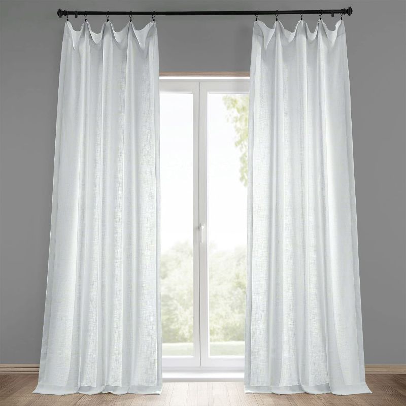 Photo 1 of HPD Half Price Drapes Heavy Faux Linen Curtains for Bedroom 50 X 96 (1 Panel), FHLCH-VET13191-96, Rice White