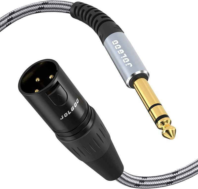 Photo 1 of 1/4 Inch TRS to XLR Male Cable, Balanced 6.35mm TRS Plug to 3-pin XLR Male, Quarter inch TRS Male to XLR Male Microphone Cable, 10 Feet - JOLGOO New