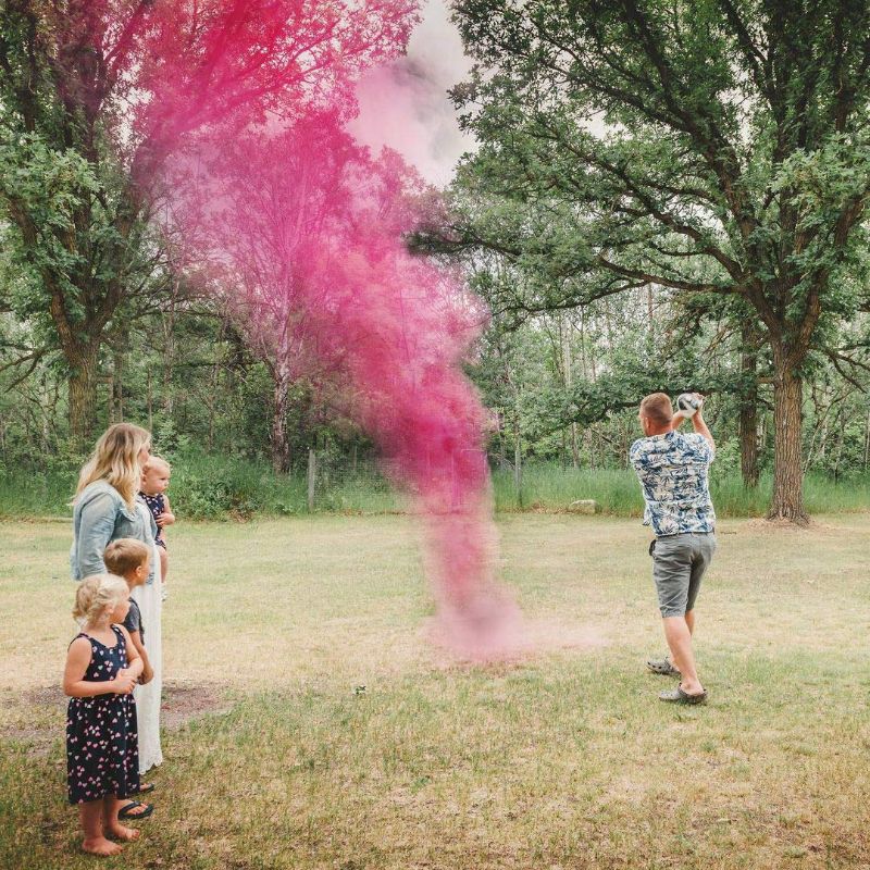 Photo 1 of Gender Reveal Golf Balls Exploding Golf Ball Set (1 Pink + 1 Blue + 2 Wooden Tees per Pack) Girl or Boy Baby Reveal Ideas / Announcement Party | Maximum Powder for the Best Explosion of Smoke New