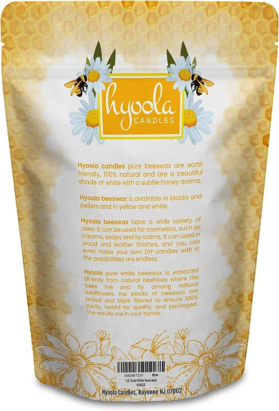 Photo 1 of Hyoola White Beeswax Block- 100% Natural - Premium Cosmetic Grade - Pure Beeswax Bars - 1 Pound - Triple Filtered Easy Melt Bees Wax Sticks