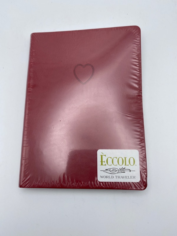 Photo 4 of Eccolo Red Embossed Heart Writing Journal Notebook, 256 Lined Pages, Flexible Faux Leather Cover, 5-x-7-inch New