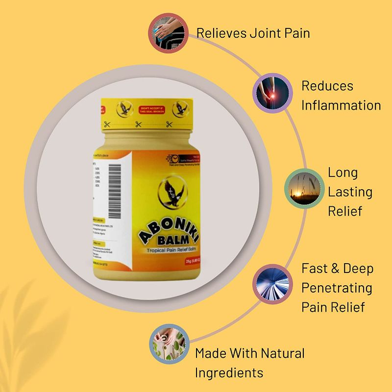 Photo 3 of Aboniki Balm(2 Jars) Powerful Topical Analgesic for Arthritis, Backaches, Strains, Sore Muscles, Joint-Pain Relief. Anti-Inflammatory Muscle Rub. Fast & Deep Penetrating Pain Relief. (2 Plastic Jars)