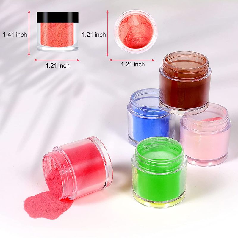 Photo 3 of NAUXIU 24 Colors Acrylic Nail Powder Set, Colored Acrylic Powder for Nails DIY Art Design 3D Manicure Extension Gifts for Women and Girls New