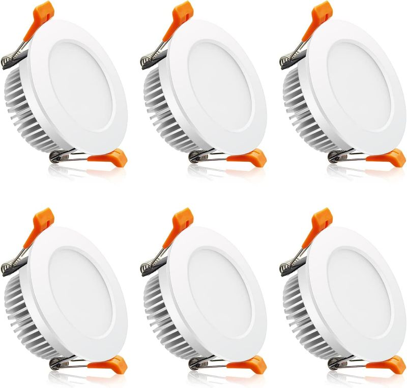 Photo 1 of BIRRAY 2 Inch LED Recessed Lighting, 3W(35W Halogen Equivalent) Dimmable Downlight Retrofit Fixture, 3000K Warm White, CRI80, LED Ceiling Light with LED Driver (6 Pack) New