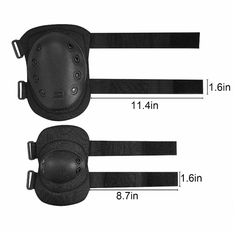 Photo 5 of Military Tactical Knee Pad Elbow Pad Set,Airsoft Knee Elbow Protective Pads Combat Paintall Skate Outdoor Sports Safety Guard Gear (2*Knee Pad and 2*Elbow Pad )-Black New