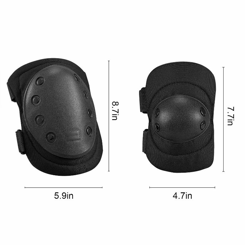 Photo 4 of Military Tactical Knee Pad Elbow Pad Set,Airsoft Knee Elbow Protective Pads Combat Paintall Skate Outdoor Sports Safety Guard Gear (2*Knee Pad and 2*Elbow Pad )-Black New