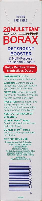 Photo 3 of 20 Mule Team All Natural Borax Detergent Booster & Multi-Purpose Household Cleaner, 65 Ounce, 4 Count