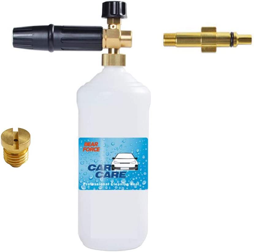Photo 1 of BEARFORCE Pressure Washer Foam Cannon with Adapter & 1.10mm & 1.25mm Nozzle, Compatible with Electric Power Washer Lavor Briggs & Stratton Craftsman Comet Earthwise New