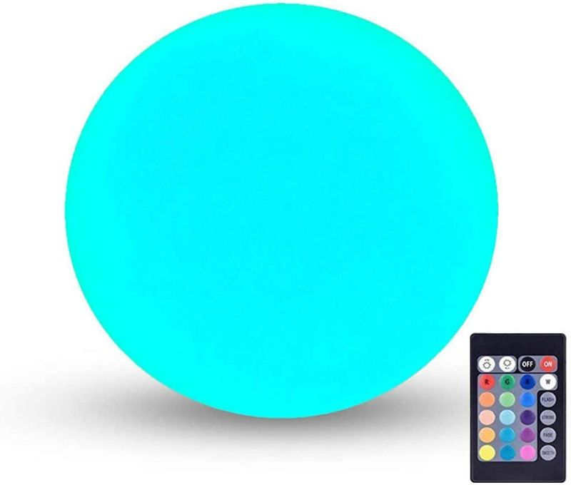 Photo 1 of LOFTEK LED Vibrant Light Ball: 6-inch Nursery Night Light with Remote and Press Control, 16 RGB Color Changing & Dimming Rechargeable, Cordless Portable Floating Pool Lights, Ideal for Kids or Decor New