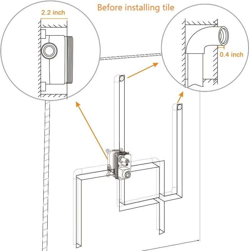 Photo 4 of SR SUN RISE 12 Inches Matte Black Shower System 12 Inch Brass Bathroom Luxury Rain Mixer Shower Combo Set Wall Mounted Rainfall Shower Head System Shower Faucet Rough-in Valve Body and Trim Included New