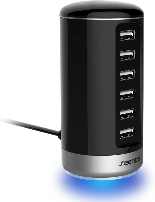 Photo 1 of seenda USB Charger, 6 Port USB Wall Charger USB Charging Stations with Smart Identification - Black New