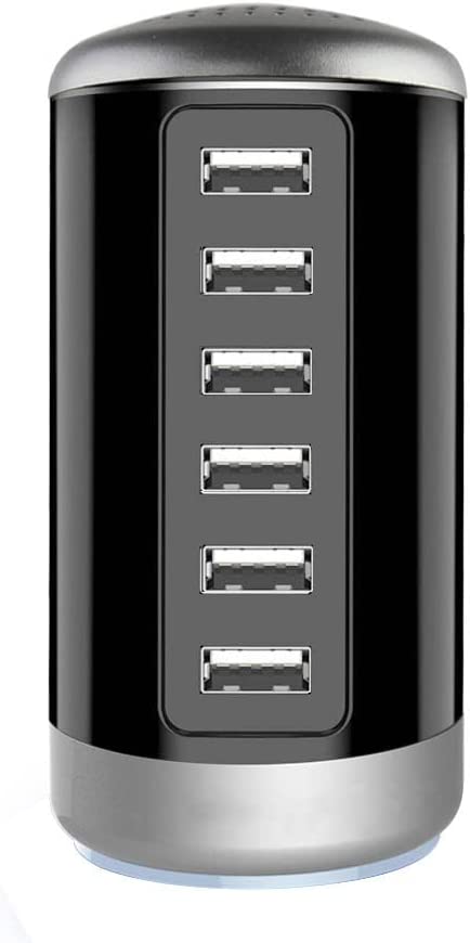 Photo 1 of USB Charger 6-Port Desktop USB Charging Station with Smart Identification Technology for Phone, Tablets, and More (Black) New