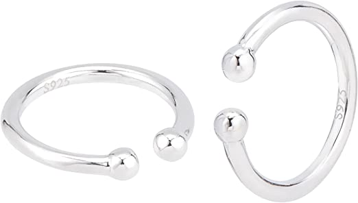 Photo 1 of PH PandaHall 1 Pair 925 Sterling Silver Ear Cuff 18 Gauge Clip On Ear Cuff 12mm Small Round Hoop Earrings Adjustable Cartilage Earrings Plain Ear Wrap Earrings for No Piercing Ear Women