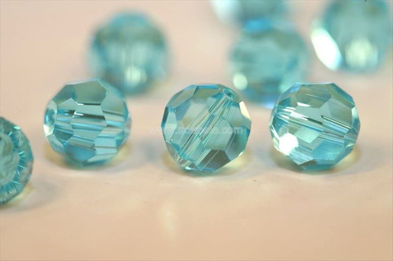 Photo 2 of 100pcs Adabele Austrian 10mm Faceted Round Crystal Beads Aquamarine Blue Compatible with 5000 Swarovski Crystals Preciosa SS2R-1010