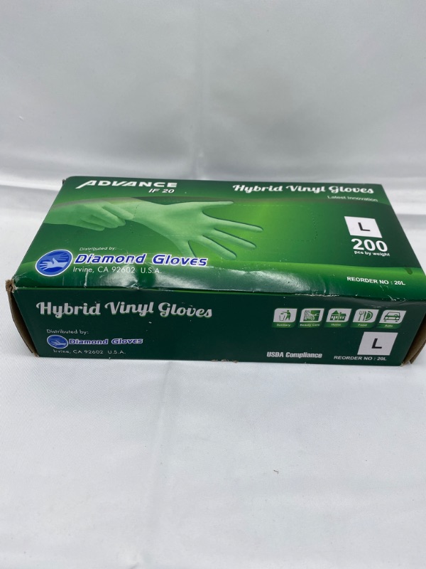 Photo 2 of [ 200 Count ] Advance Diamond Hybrid Vinyl Gloves, Size Large