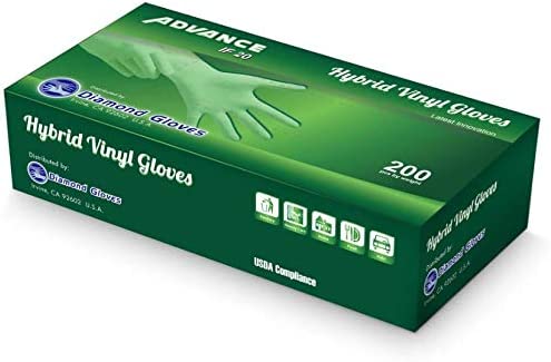 Photo 1 of [ 200 Count ] Advance Diamond Hybrid Vinyl Gloves, Size Large