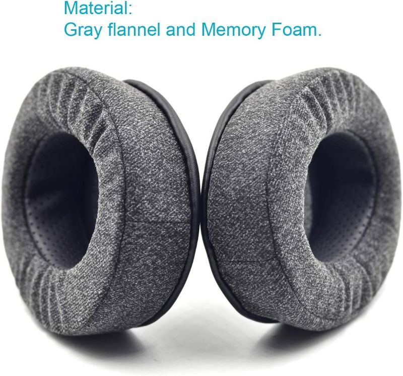 Photo 3 of defean Upgrade Ear Pads Replacement Gray Flannel Memory Foam Compatible with Audio-Technica M40X M50 M50X MSR7 / Fostex T50RP / MDR 7506 / Hyperx Cloud Alpha hyperx Cloud Headset new